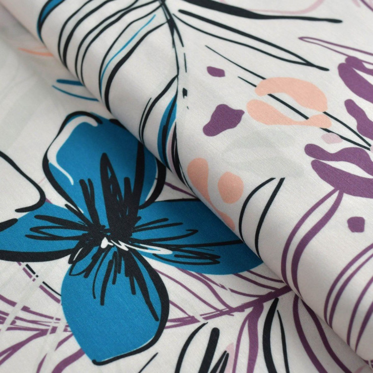 Tissu jersey viscose motif fleurs collection "Anna" - Crème, pétrole et figue givrée - Les filles à Pois Les Filles à Pois - Des Tissu jersey viscose motif fleurs collection "Anna" - Crème, pétrole et figue givrée - Les filles à Pois Les Filles à Pois - Des