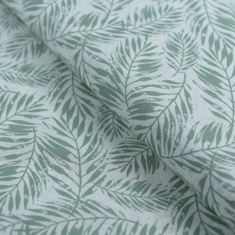 Tissu voile popeline de coton – Feuillage vert sur fond blanc – Léger et doux Tissus et mercerie créative – Nos sélections sans 