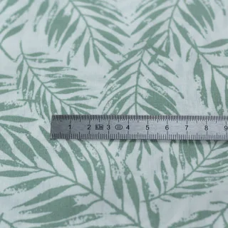 Tissu voile popeline de coton – Feuillage vert sur fond blanc – Léger et doux Tissus et mercerie créative – Nos sélections sans 