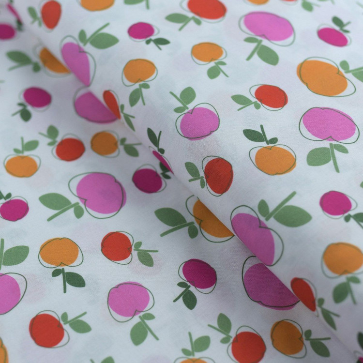 Tecido voile com motivos de maçã - Branco e multicolorido Autres marques - Tissus et mercerie - 1 Tecido voile com motivos de maçã - Branco e multicolorido Autres marques - Tissus et mercerie - 1