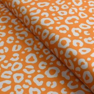 Tissu lycra maillot de bain fleurs "Zesty Pop" Orange et écru - UFP50+ - Collections Contrastes - Les Filles à Pois Design Les F