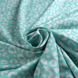 Tissu lycra maillot de bain fleurs "Lagoon Rush" vert et écru - UFP50+ - Collections Contrastes - Les Filles à Pois Design Les F