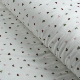 Tissu jersey éponge à petits cœurs – Doux, extensible et absorbant Tissus et mercerie créative – Nos sélections sans marque - 1