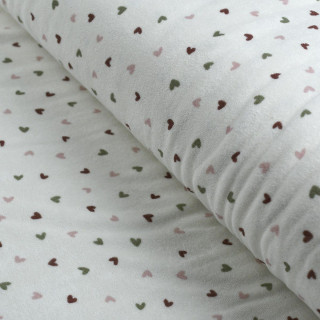 Tissu jersey éponge motif coeur Autres marques - Tissus et mercerie - 1