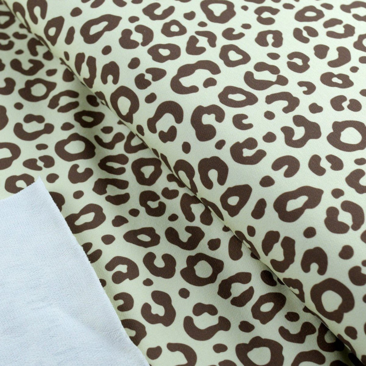 Tissu french terry léopard "Ecorce" Marron et vanille - Collection Contrastes - Les Filles à Pois Design Les Filles à Pois - Des Tissu french terry léopard "Ecorce" Marron et vanille - Collection Contrastes - Les Filles à Pois Design Les Filles à Pois - Des
