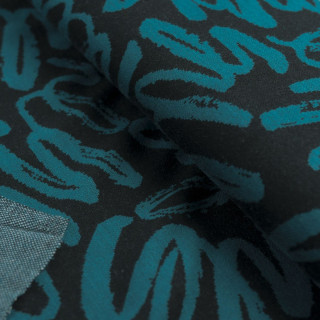 Tissu jacquard "Signature" motif écriture - Vert et noir Autres marques - Tissus et mercerie - 1