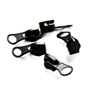 Lot de 5 curseurs pour fermeture eclair imperméable 6mm - Spiralée - Noir Autres marques - Tissus et mercerie - 1