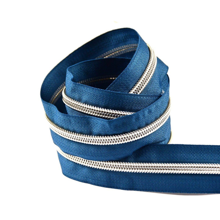 Fecho de correr a metro + corrediças a condizer - Espiral prateada - Nylon Autres marques - Tissus et mercerie - 25 Fecho de correr a metro + corrediças a condizer - Espiral prateada - Nylon Autres marques - Tissus et mercerie - 25
