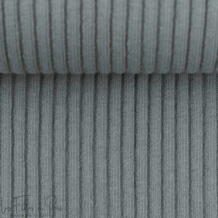 Coupon de bords-côtes jersey côtelé tubulaire - Vieux vert - 250cm Tissus et mercerie créative – Nos sélections sans marque - 1