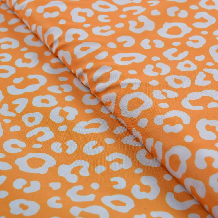 Tejido impermeable - Kway repelente al agua - Leopardo - "Contraste" - Naranja y blanco - Les Filles à Pois Les Filles à Pois - Tejido impermeable - Kway repelente al agua - Leopardo - "Contraste" - Naranja y blanco - Les Filles à Pois Les Filles à Pois -