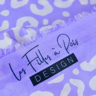 Tissu imperméable déperlant léopard "Lavender Clash" violet et écru - Collection Contrastes - Les Filles à Pois Design Les Fille