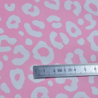 Tissu imperméable déperlant léopard "Sugarwild" rose et écru - Collection Contrastes - Les Filles à Pois Design Les Filles à Poi