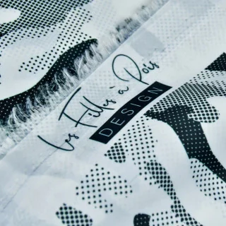 Tissu imperméable déperlant "Signal Radar - White" blanc - Spécial coupe-vent - Collection Grumman - Les Filles à Pois Design L