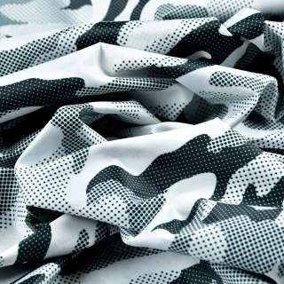 Tissu imperméable déperlant "Signal Radar - White" blanc - Spécial coupe-vent - Collection Grumman - Les Filles à Pois Design L