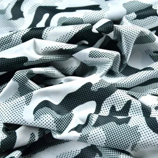 Tissu imperméable déperlant "Signal Radar - White" blanc - Spécial coupe-vent - Collection Grumman - Les Filles à Pois Design L