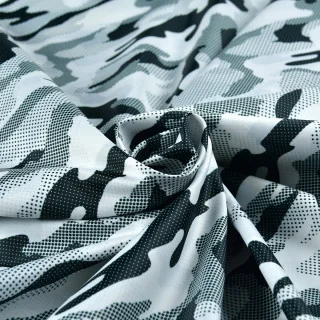 Tissu imperméable déperlant "Signal Radar - White" blanc - Spécial coupe-vent - Collection Grumman - Les Filles à Pois Design L