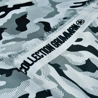 Tissu imperméable déperlant "Signal Radar - White" blanc - Spécial coupe-vent - Collection Grumman - Les Filles à Pois Design L