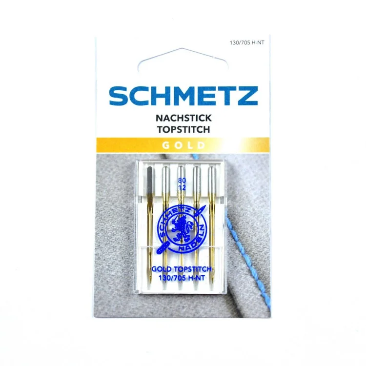 Aiguilles Topstich GOLD surpiqûres machine à coudre - Schmetz Schmetz : aiguilles pour machines à coudre, broder et surjeter - 1 Aiguilles Topstich GOLD surpiqûres machine à coudre - Schmetz Schmetz : aiguilles pour machines à coudre, broder et surjeter - 1