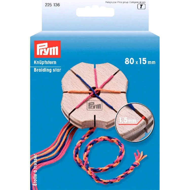 Étoile à tresser Prym 80 x 15 mm – Pour bracelets, cordons et anses Prym : mercerie couture et accessoires de qualité - 1