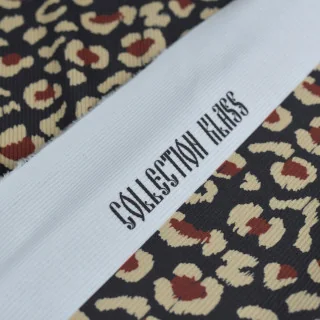 Tissu jersey côtelé léopard "Varka" bleu marine, naturel et terracotta – Collection Klass - Les Filles à Pois Design Les Filles 