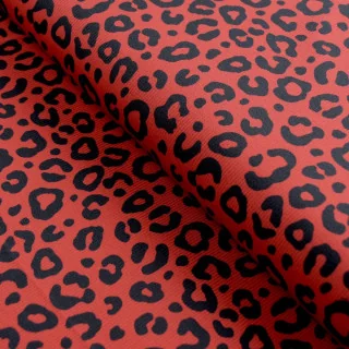 Tissu jersey côtelé "Tigriska" rouge et noir – Collection Contrastes - Les Filles à Pois Design Les Filles à Pois - Design : mot
