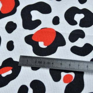 Tissu jersey côtelé "Urbaniska" blanc, rouge et noir – Collection Contrastes - Les Filles à Pois Design Les Filles à Pois - Desi