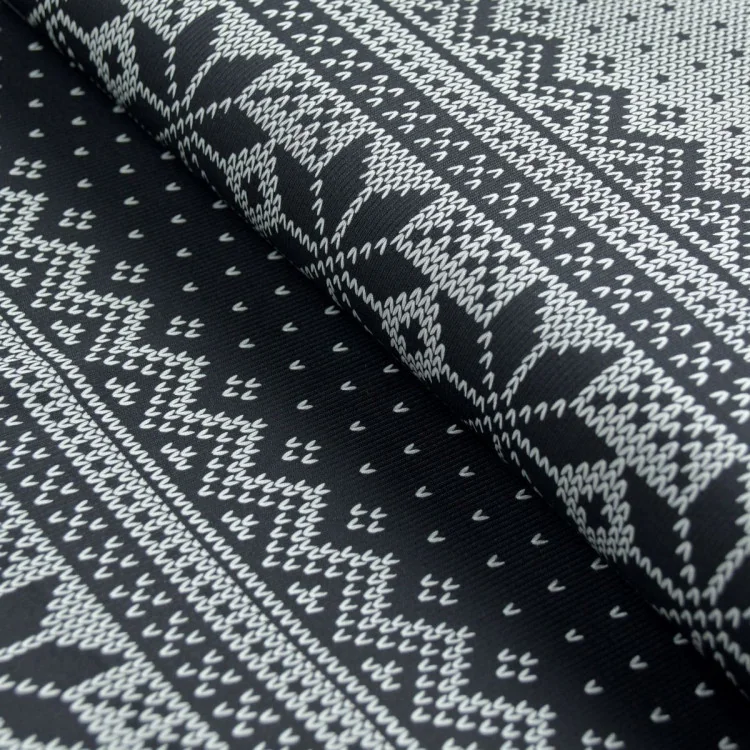 Tissu jersey côtelé "Nordik Amor - Noir" noir et écru – Collection D&C - Les Filles à Pois Design Les Filles à Pois - Design : m Tissu jersey côtelé "Nordik Amor - Noir" noir et écru – Collection D&C - Les Filles à Pois Design Les Filles à Pois - Design : m