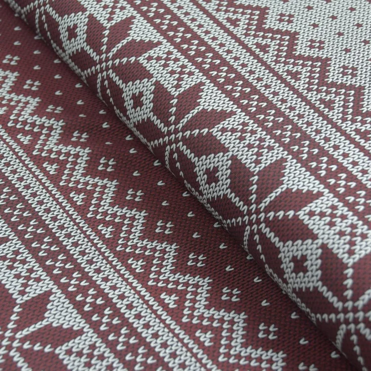 Tissu jersey côtelé "Nordik Amore - rouge" grenat et écru – Collection D&C - Les Filles à Pois Design Les Filles à Pois - Desig