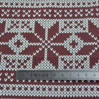 Tissu jersey côtelé "Nordik Amore - rouge" grenat et écru – Collection D&C - Les Filles à Pois Design Les Filles à Pois - Desig