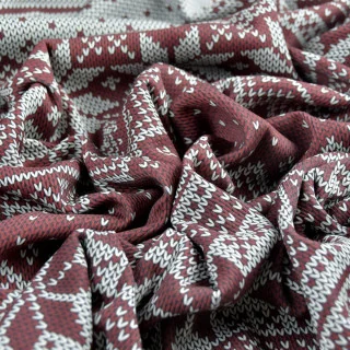 Tissu jersey côtelé "Nordik Amore - rouge" grenat et écru – Collection D&C - Les Filles à Pois Design Les Filles à Pois - Desig