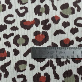 Tissu jersey côtelé "Baghera" naturel, kaki et terracotta– Collection Klass - Les Filles à Pois Design Les Filles à Pois - Desig