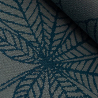 Tissu jersey jacquard motif feuilles "Chestnut" - Bleu gris Autres marques - Tissus et mercerie - 1