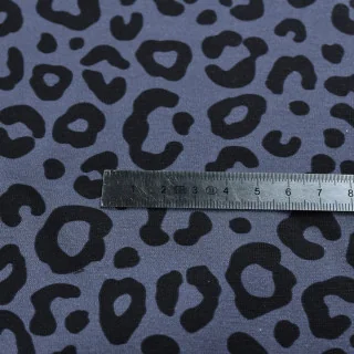 Tissu french terry léopard "Obscur" gris bleu et noir - Collection Contrastes - Les Filles à Pois Design Les Filles à Pois - De