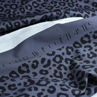 Tissu french terry léopard "Obscur" gris bleu et noir - Collection Contrastes - Les Filles à Pois Design Les Filles à Pois - De