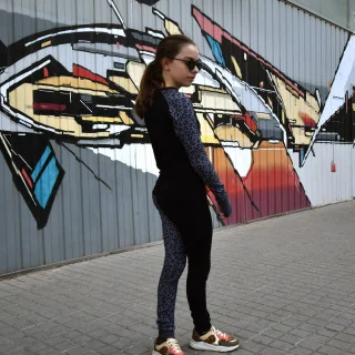 Tissu french terry léopard "Obscur" gris bleu et noir - Collection Contrastes - Les Filles à Pois Design Les Filles à Pois - De