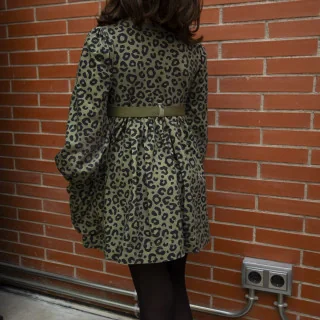 Tissu french terry léopard "Selv" vert olive et noir - Collection Contrastes - Les Filles à Pois Design Les Filles à Pois - Desi