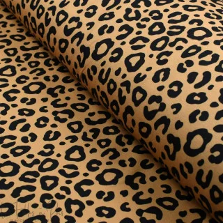 Tissu french terry léopard "Senko" caramel et noir - Collection Contrastes - Les Filles à Pois Design Les Filles à Pois - Design