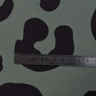 Tissu french terry léopard vieux vert – "Wild Spirit" – Collection Angels – Les Filles à Pois Design Les Filles à Pois - Design 