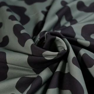 Tissu french terry léopard vieux vert – "Wild Spirit" – Collection Angels – Les Filles à Pois Design Les Filles à Pois - Design 