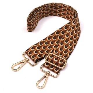 Sangle bandoulière réglable plumes de paon – Marron & cognac – 38 mm x 140 cm Tissus et mercerie créative – Nos sélections sans 