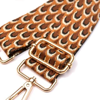 Sangle bandoulière réglable plumes de paon – Marron & cognac – 38 mm x 140 cm Tissus et mercerie créative – Nos sélections sans 