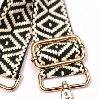 Sangle bandoulière réglable ethnique – Noir & blanc – 38 mm x 140 cm Tissus et mercerie créative – Nos sélections sans marque - 