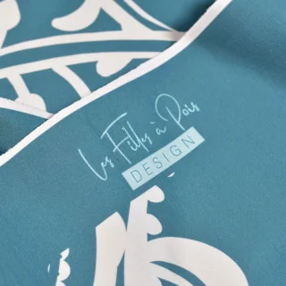 Tissu french terry "Emeraude d'Alger" paisley pétrole - Collection L'Oranaise - Les Filles à Pois Design Les Filles à Pois - Des