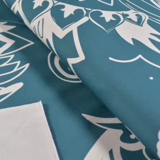 Tissu french terry "Emeraude d'Alger" paisley pétrole - Collection L'Oranaise - Les Filles à Pois Design Les Filles à Pois - Des