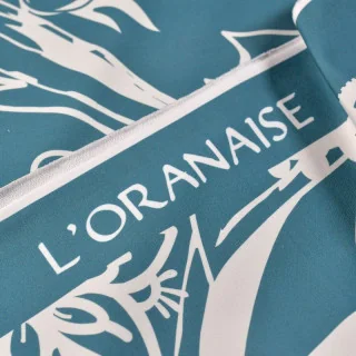 Tissu french terry "Emeraude d'Alger" paisley pétrole - Collection L'Oranaise - Les Filles à Pois Design Les Filles à Pois - Des