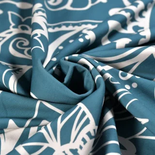 Tissu french terry "Emeraude d'Alger" paisley pétrole - Collection L'Oranaise - Les Filles à Pois Design Les Filles à Pois - Des