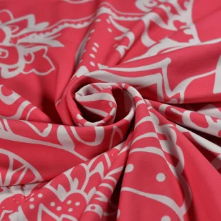 Tissu french terry "Rose Fella" paisley rose fuchsia - Collection L'Oranaise - Les Filles à Pois Design Les Filles à Pois - Desi