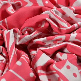 Tissu french terry "Rose Fella" paisley rose fuchsia - Collection L'Oranaise - Les Filles à Pois Design Les Filles à Pois - Desi