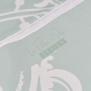 Tissu french terry "Vert de Noura" paisley vert amande - Collection L'Oranaise - Les Filles à Pois Design Les Filles à Pois - De