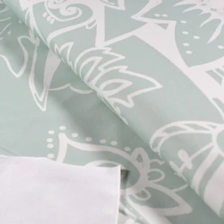 Tissu french terry "Vert de Noura" paisley vert amande - Collection L'Oranaise - Les Filles à Pois Design Les Filles à Pois - De